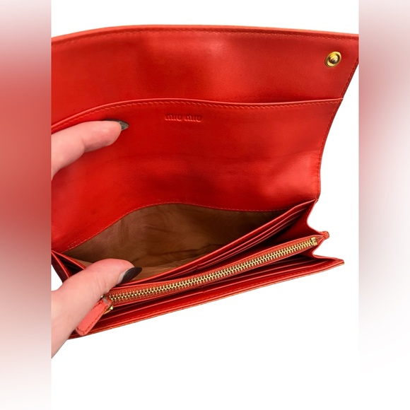 MIU MIU Croc Embossed Leather Long Wallet - Picture 10 of 15